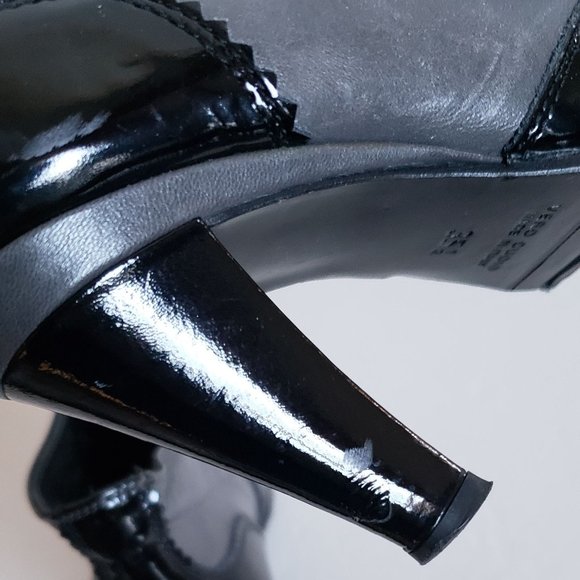 TARYN ROSE Leather Wingtip Booties Heels - Picture 8 of 16